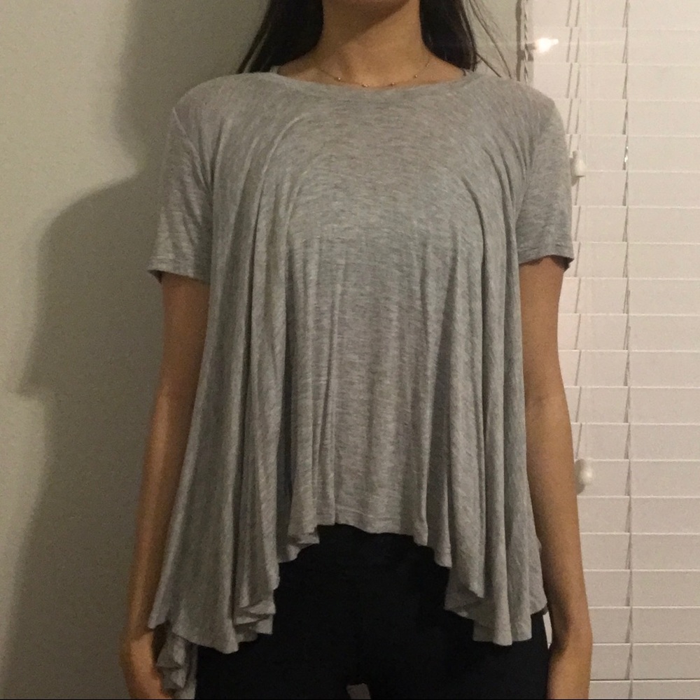 Grey short sleeve blouse